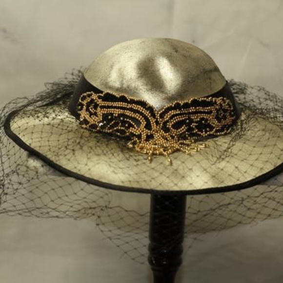 90\'s Silver & Gold Decorative Wide Brim Hat main image 6